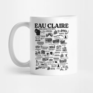 Eau Claire Wisconsin map Mug